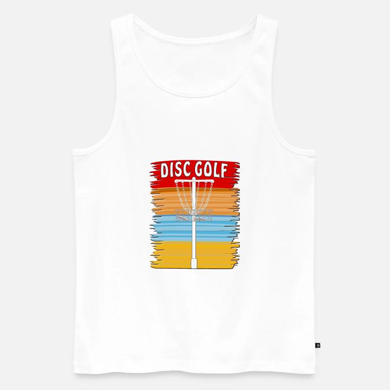 DISC GOLF HINTERGRUND - Männer Premium Bio Tank Top - Weiß