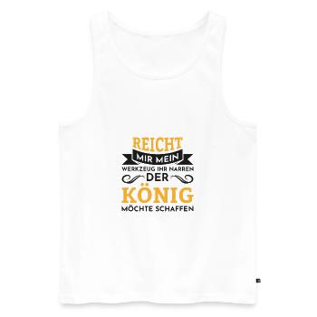 Werkzeug könig Geschenk Mechaniker Kfz Auto Garage - Männer Premium Bio Tank Top - Weiß - Vorne - Michal (187cm)