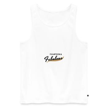 Ich bin vierzehn und fabelhaft! - Männer Premium Bio Tank Top - Weiß - Vorne - Michal (187cm)