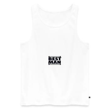 Meilleur homme - Débardeur bio Premium Homme - blanc - Devant - AI Model Male 178 light (178cm)