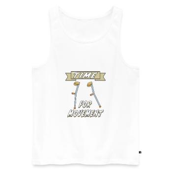 KRÜCKEN TIME FOR MOVEMENT - Männer Premium Bio Tank Top - Weiß - Vorne - AI Model Male 178 light (178cm)