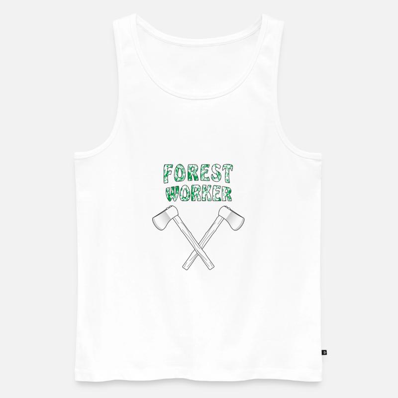 AXT FOREST WORKER - Männer Premium Bio Tank Top - Weiß