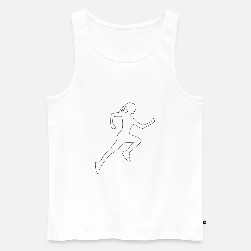 Läuferin - Männer Premium Bio Tank Top - Weiß