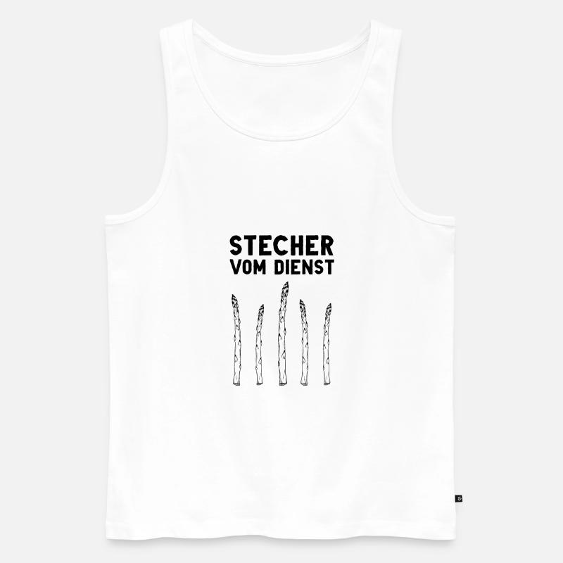Chefstecher Spargelstecher Spargelernte Bauer - Männer Premium Bio Tank Top - Weiß