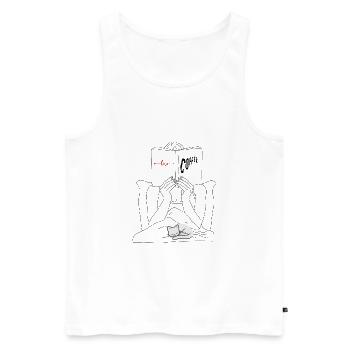 I love books, coffee and cats - Men's Premium Organic Tank Top - white - Front - Michal (187cm)