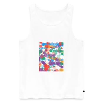 farben - Männer Premium Bio Tank Top - Weiß - Vorne - Michal (187cm)