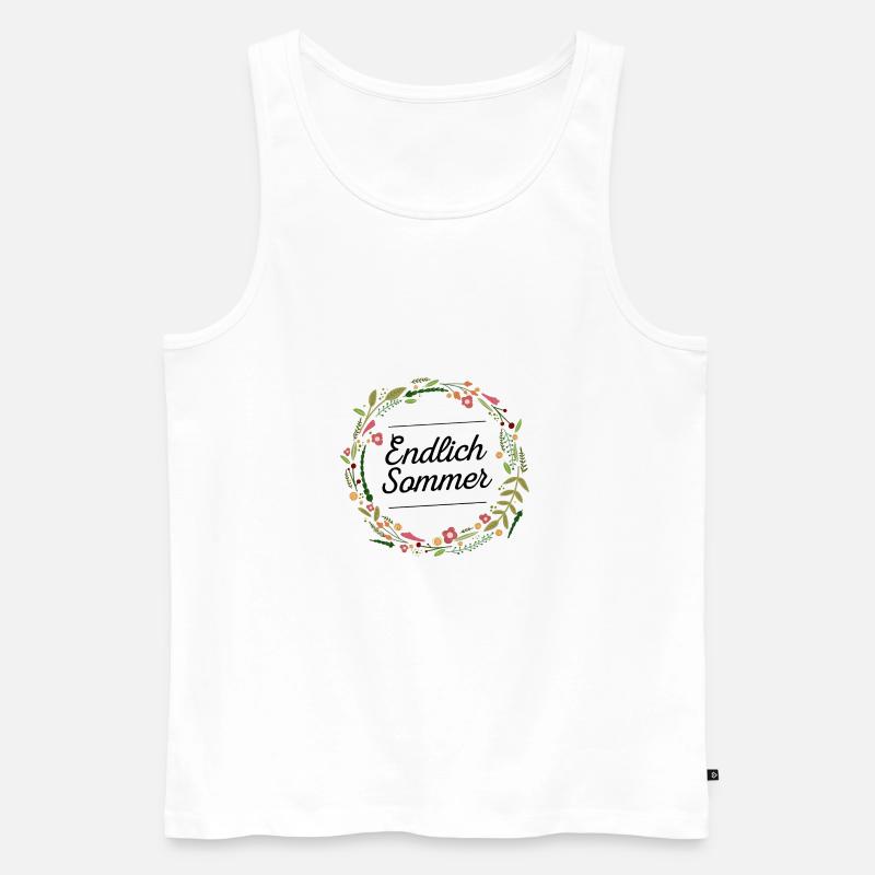 Endlich Sommer | Blumen Design | Geschenkidee - Männer Premium Bio Tank Top - Weiß