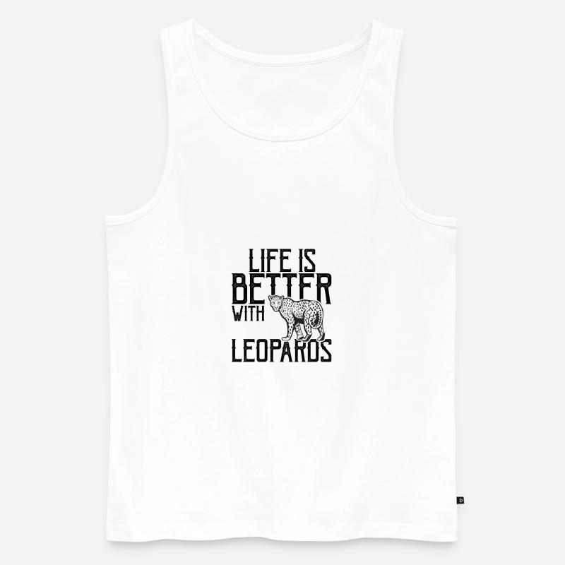 Leopard - Männer Premium Bio Tank Top - Weiß