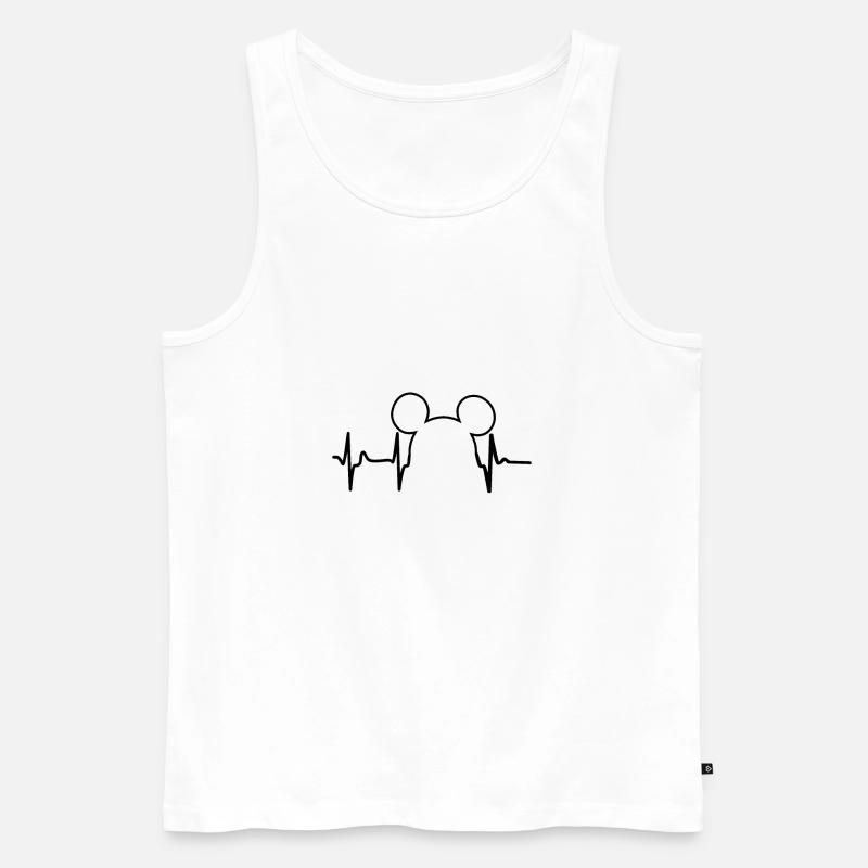 Maus Herzschlag Tier Geschenk Mäuse - Männer Premium Bio Tank Top - Weiß