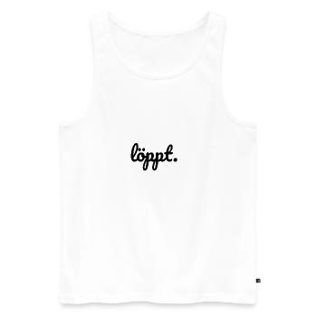 Löppt läuft Plattdeutsch - Männer Premium Bio Tank Top - Weiß - Vorne - Michal (187cm)