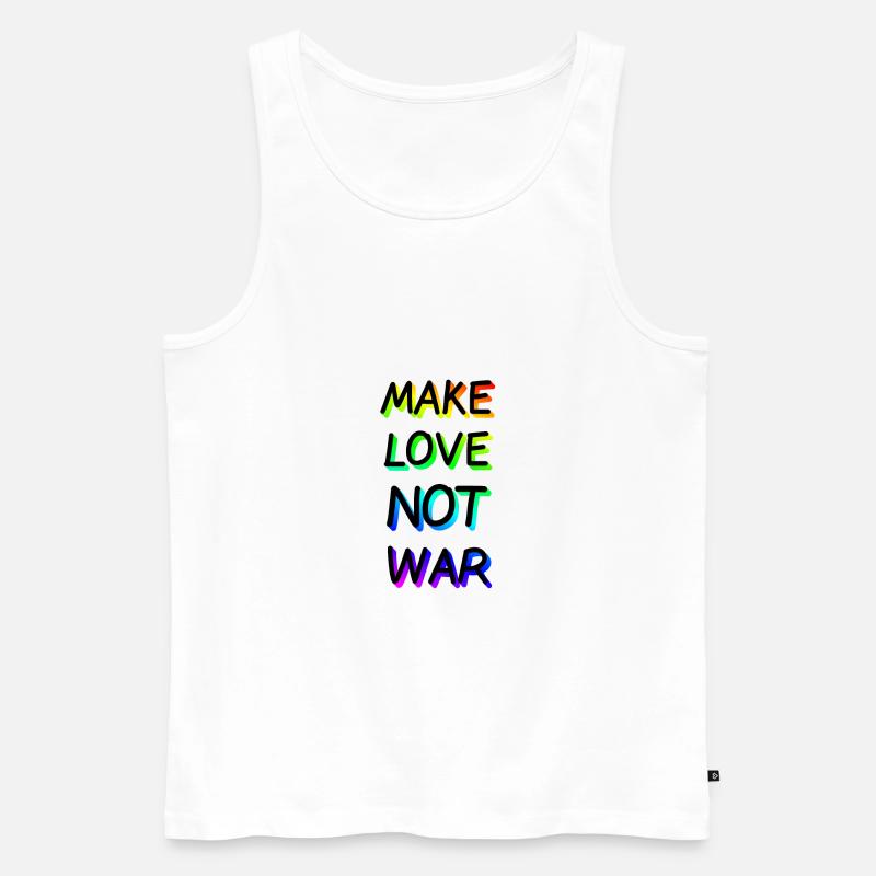 Make Love not War Regenbogen - Männer Premium Bio Tank Top - Weiß