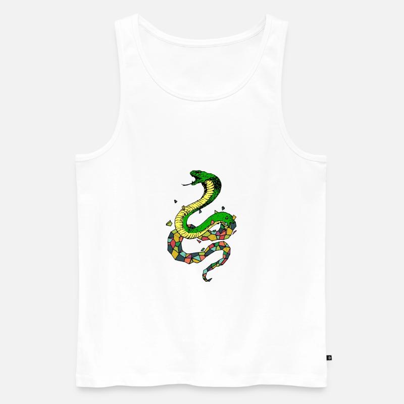 Kobra Designs by AR - Männer Premium Bio Tank Top - Weiß