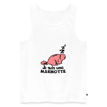 je suis une marmotte animal expression - Débardeur bio Premium Homme - blanc - Devant - AI Model Male 178 light (178cm)