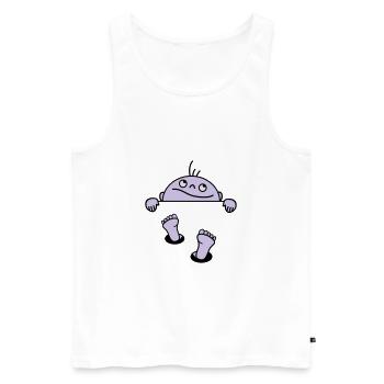 Baby sagt Hallo - Männer Premium Bio Tank Top - Weiß - Vorne - Michal (187cm)