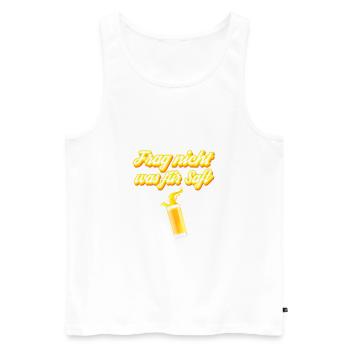 Frag nicht was für Saft - Männer Premium Bio Tank Top - Weiß - Vorne - AI Model Male 178 light (178cm)