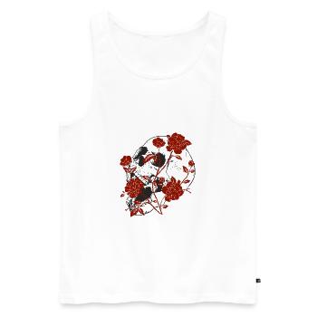 Flowers and Roses - Débardeur bio Premium Homme - blanc - Devant - Michal (187cm)