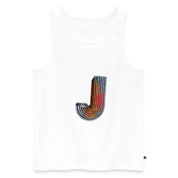 J - Männer Premium Bio Tank Top - Weiß - Vorne - AI Model Male 178 light (178cm)