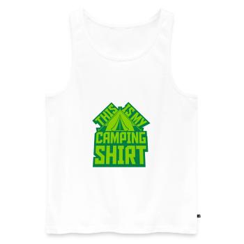 Camping Shirt Tente Extérieure - Débardeur bio Premium Homme - blanc - Devant - Michal (187cm)