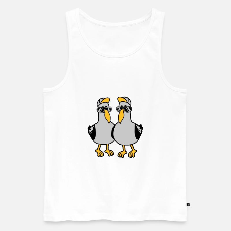 2 Möwen Team Freunde - Männer Premium Bio Tank Top - Weiß