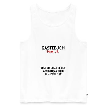 Gästebuch 24. Geburtstag Gästeliste 24 Jahre Shirt - Männer Premium Bio Tank Top - Weiß - Vorne - Michal (187cm)