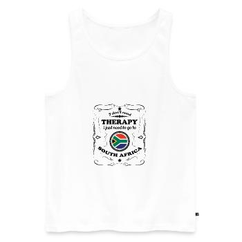 DON T BESOIN THÉRAPIE GO AFRIQUE DU SUD - Débardeur bio Premium Homme - blanc - Devant - Michal (187cm)