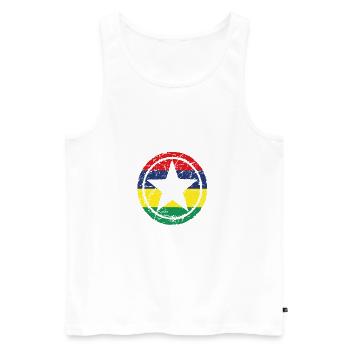wurzeln liebe stern herz heimat Mauritius png - Männer Premium Bio Tank Top - Weiß - Vorne - AI Model Male 178 light (178cm)