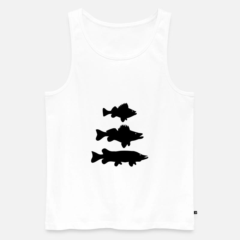 Barsch - Zander - Hecht - Männer Premium Bio Tank Top - Weiß