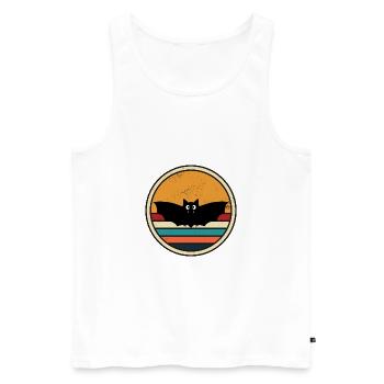 Retro Bat - Männer Premium Bio Tank Top - Weiß - Vorne - AI Model Male 178 light (178cm)