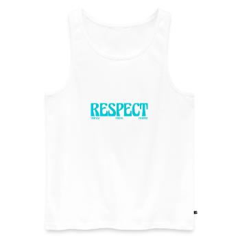 Respect - vous-même, les autres, tout le monde - Débardeur bio Premium Homme - blanc - Devant - AI Model Male 178 light (178cm)