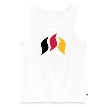 Country flames flag - Men's Premium Organic Tank Top - white - Front - AI Model Male 178 light (178cm)
