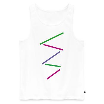 minimal muster - Männer Premium Bio Tank Top - Weiß - Vorne - Michal (187cm)