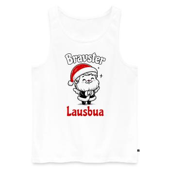 Bravster Lausbua - Männer Premium Bio Tank Top - Weiß - Vorne - AI Model Male 178 light (178cm)