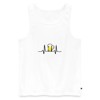 Bier und Herschlag - Männer Premium Bio Tank Top - Weiß - Vorne - Michal (187cm)