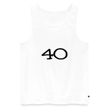 40. 40 YEARS. 40th ANNIVERSARY. 40TH ANNIVERSARY. - Men's Premium Organic Tank Top - white - Front - Michal (187cm)