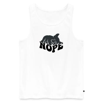 Bulldog Nope - Débardeur bio Premium Homme - blanc - Devant - Michal (187cm)