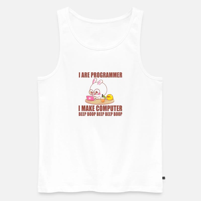 Ich bin Programmierer - Männer Premium Bio Tank Top - Weiß