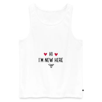 NEWHEREBABY - Débardeur bio Premium Homme - blanc - Devant - Michal (187cm)