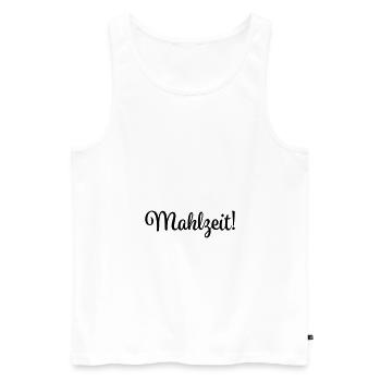 mahlzeit - Männer Premium Bio Tank Top - Weiß - Vorne - Michal (187cm)