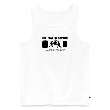 Can’t hear the drummer - Men's Premium Organic Tank Top - white - Front - Michal (187cm)