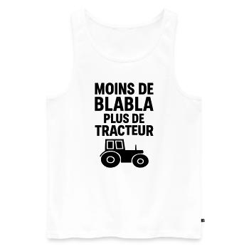 Farmer tractor Less blah blah - Men's Premium Organic Tank Top - white - Front - Michal (187cm)