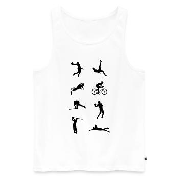 Sports Gift - Men's Premium Organic Tank Top - white - Front - Michal (187cm)