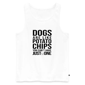 Les chiens sont comme des frites Chien Chiot chien amoureux - Débardeur bio Premium Homme - blanc - Devant - Michal (187cm)