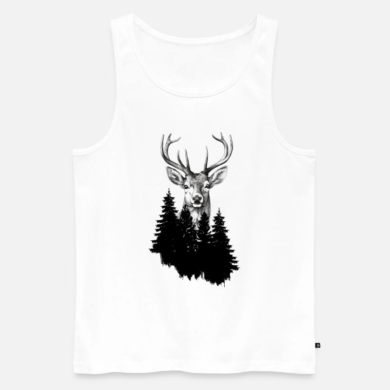 Jäger Bergsteiger Wanderer Hirsch - Männer Premium Bio Tank Top - Weiß