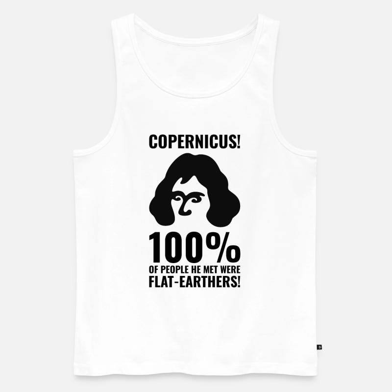 Copernicus vs. Flat Earthers - Men's Premium Organic Tank Top - white