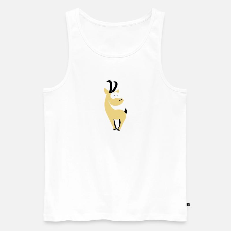 Gams (farbig) - Männer Premium Bio Tank Top - Weiß
