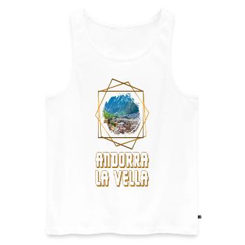 Andorra La Vella Stadt Skyline Heimat Liebe Berge - Männer Premium Bio Tank Top - Weiß - Vorne - AI Model Male 178 light (178cm)