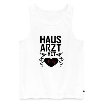 Hausarzt mit Herz Geschenk - Männer Premium Bio Tank Top - Weiß - Vorne - AI Model Male 178 light (178cm)