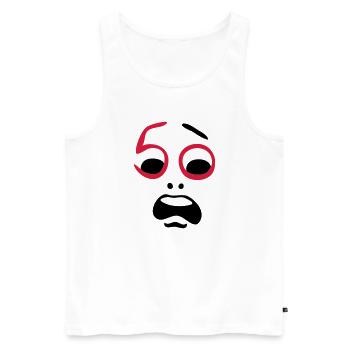Help, 50 years! - Men's Premium Organic Tank Top - white - Front - AI Model Male 178 light (178cm)