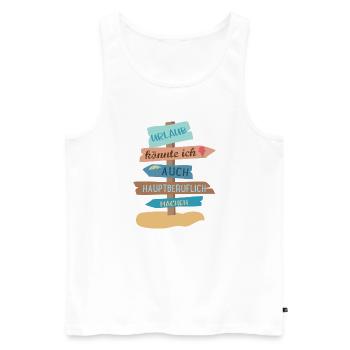 Urlaub - Männer Premium Bio Tank Top - Weiß - Vorne - Michal (187cm)