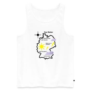 Wetterkarte Wetter Deutschland - Männer Premium Bio Tank Top - Weiß - Vorne - Michal (187cm)